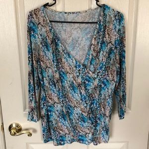 Patterned Wrap Sweater